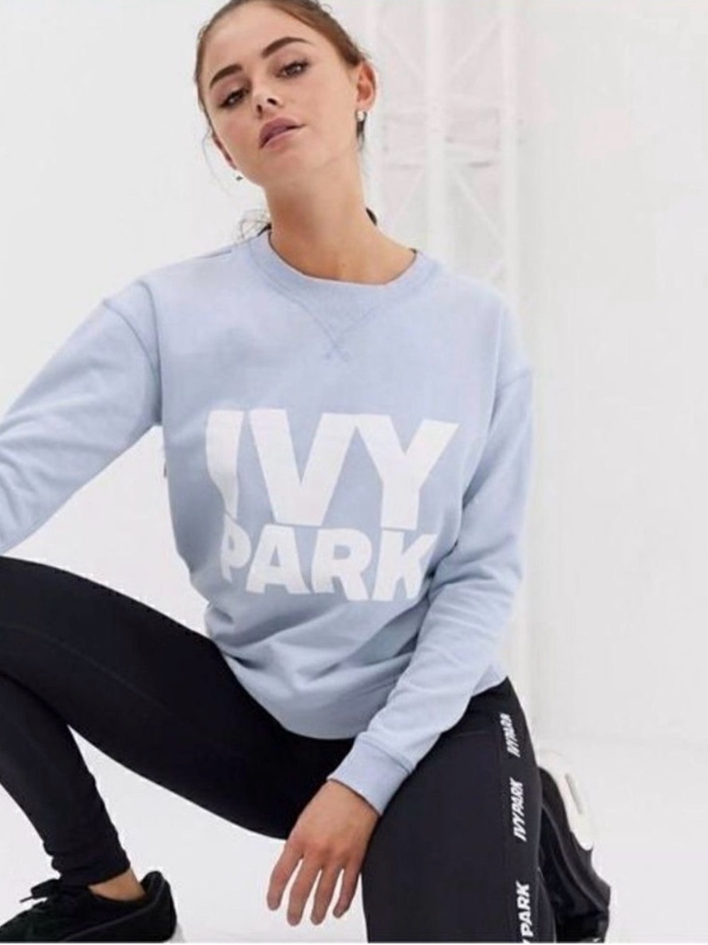 IVY PARK Pastel Blue Logo Crewneck Sweatshirt